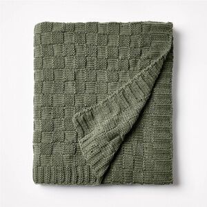NWT Checkered Knit with Neps Throw Blanket Sage - Threshold Studio McGee